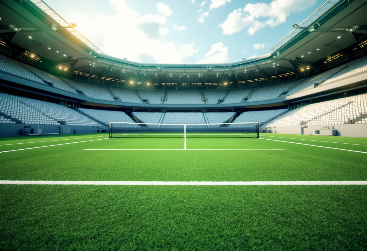 Immagine del blackout durante l'Open di tennis a Madrid