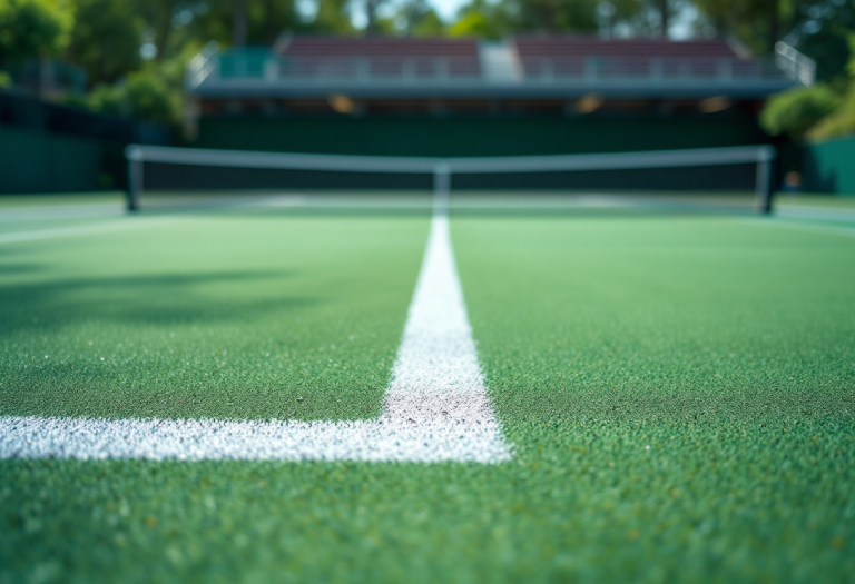 Svyatoslav Gulin durante una partita di tennis