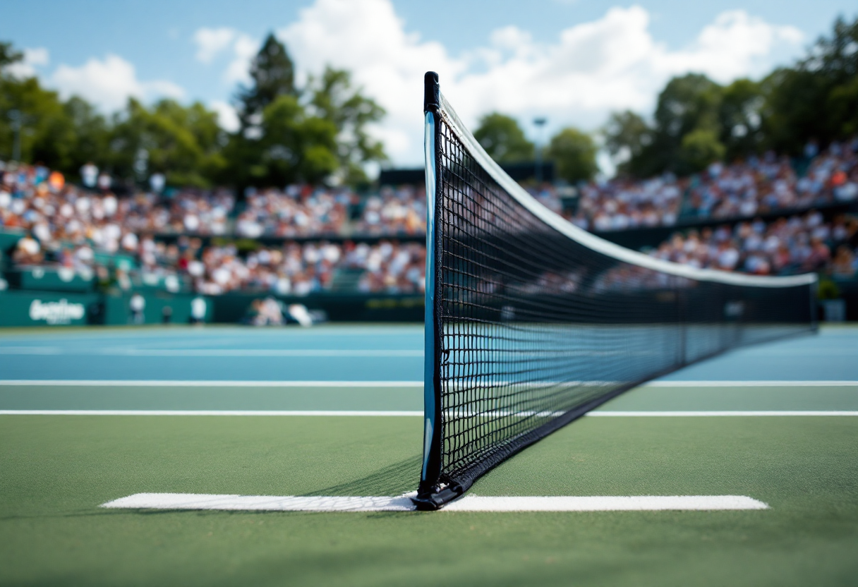 Corentin Moutet durante una partita di tennis