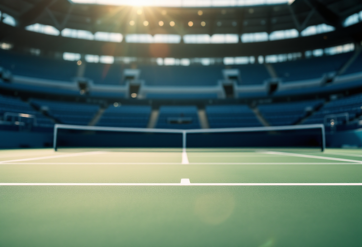 Giocatori di tennis in un torneo internazionale in crescita