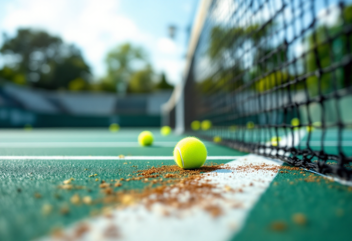 Diego Dedura-Palomero in azione durante una partita di tennis