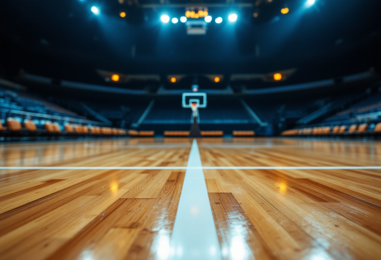 Giocatori di Dolomiti Energia Trentino in azione contro Givova Scafati