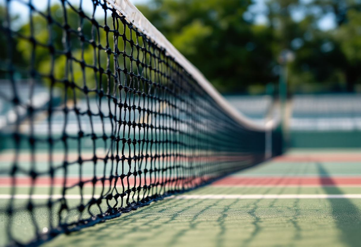 Giocatore di tennis in azione per evitare punti persi