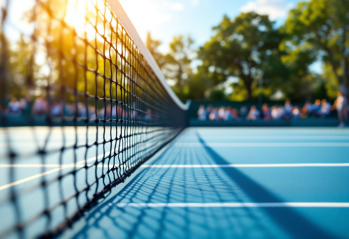 Giocatori di tennis della nuova generazione in azione