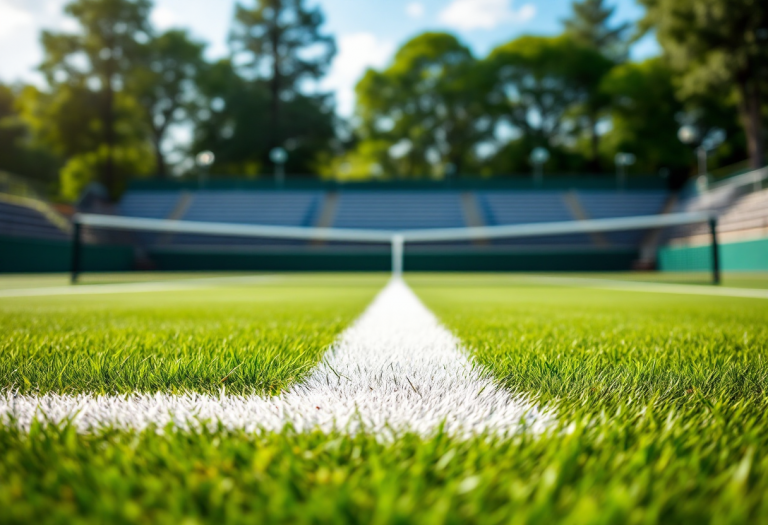 Federico Cinà in azione durante un torneo di tennis