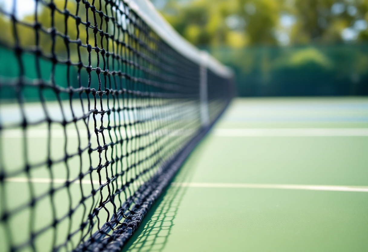 Giocatori di tennis italiani in azione sul campo