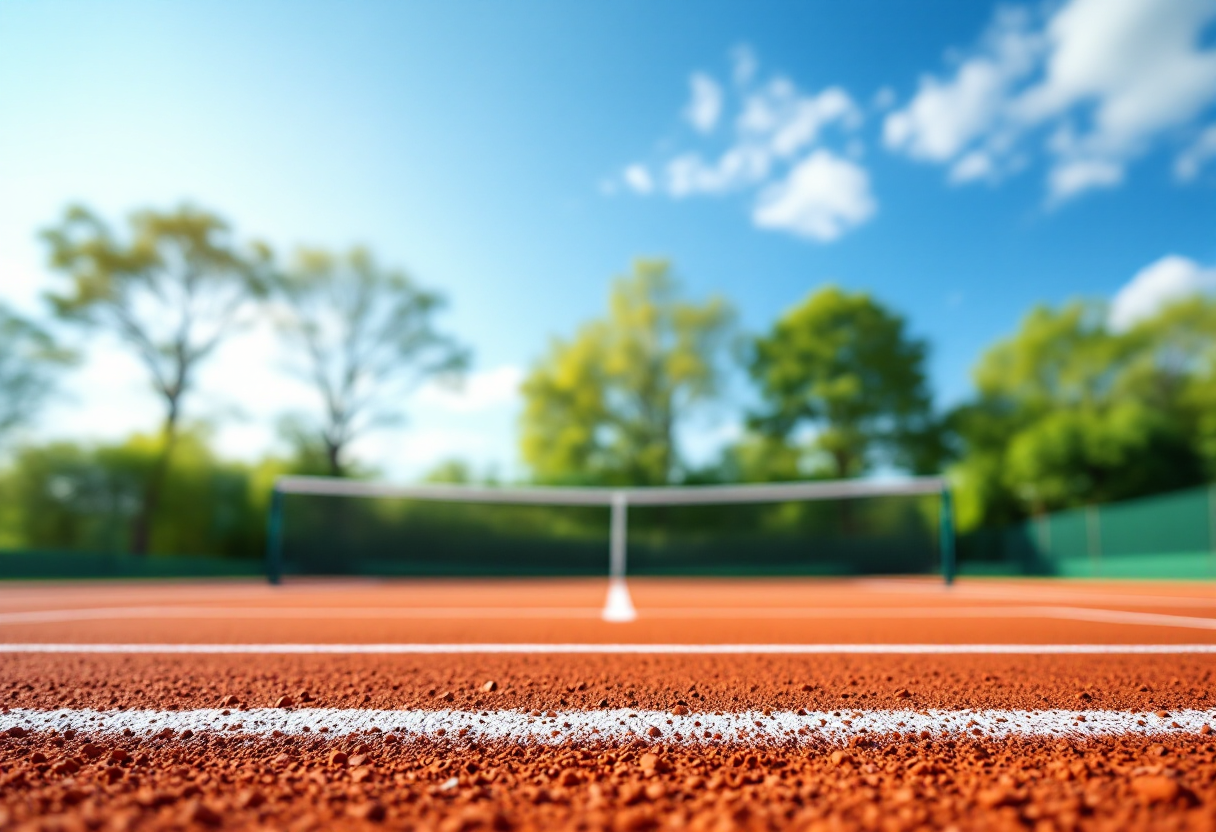 Giocatori di tennis italiani in azione sul campo