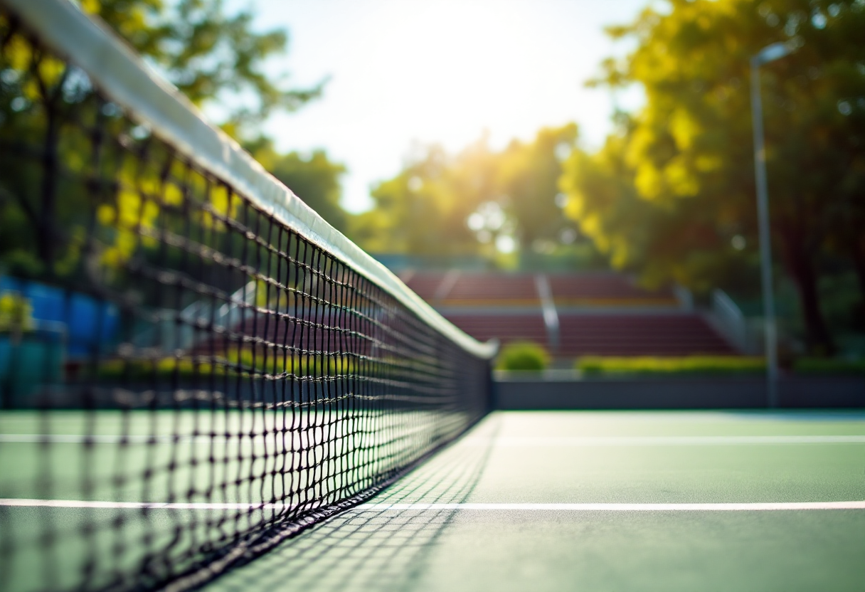 Giocatori di tennis italiano in campo durante una partita