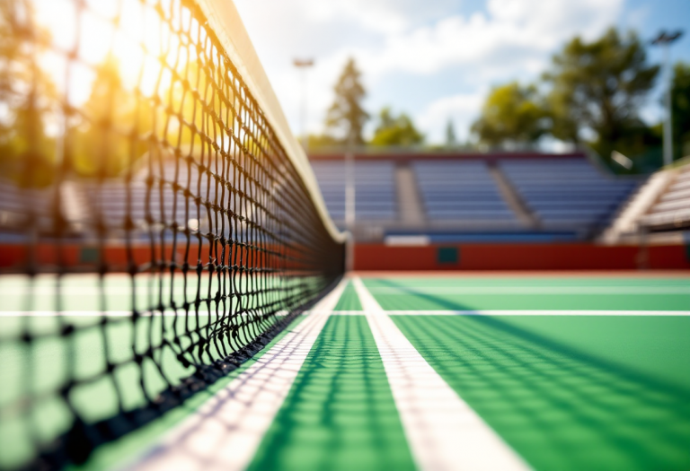 Garbine Muguruza in azione durante un torneo di tennis
