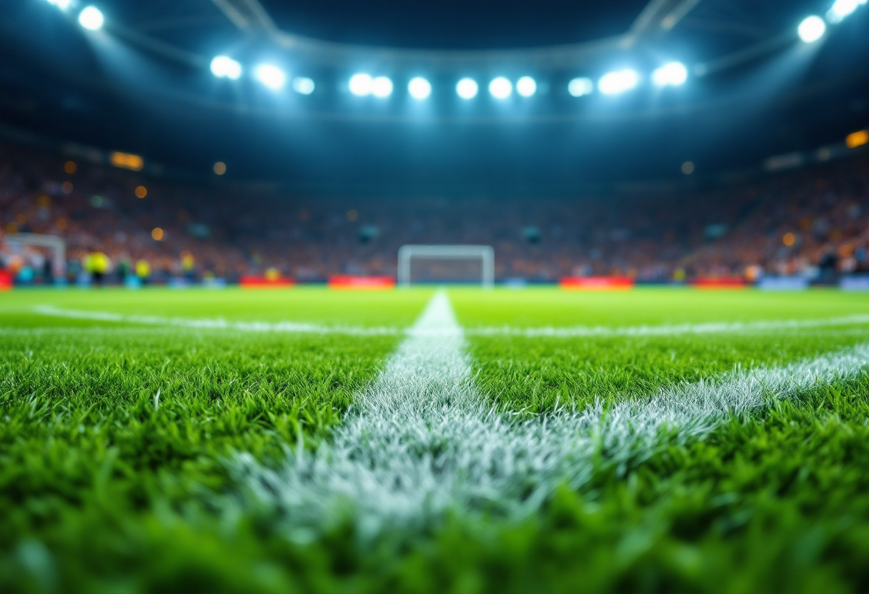 Giovani calciatori italiani in allenamento sul campo