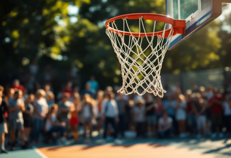 Giocatori di Gran Canaria festeggiano la vittoria in Eurocup