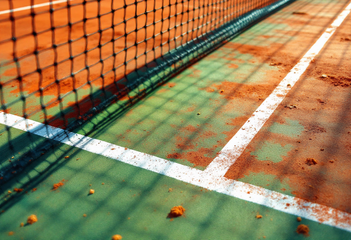 Holger Rune in azione durante un torneo di tennis