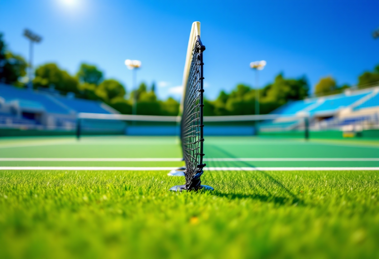 Immagine della Hopman Cup 2025 a Bari con tennisti in azione