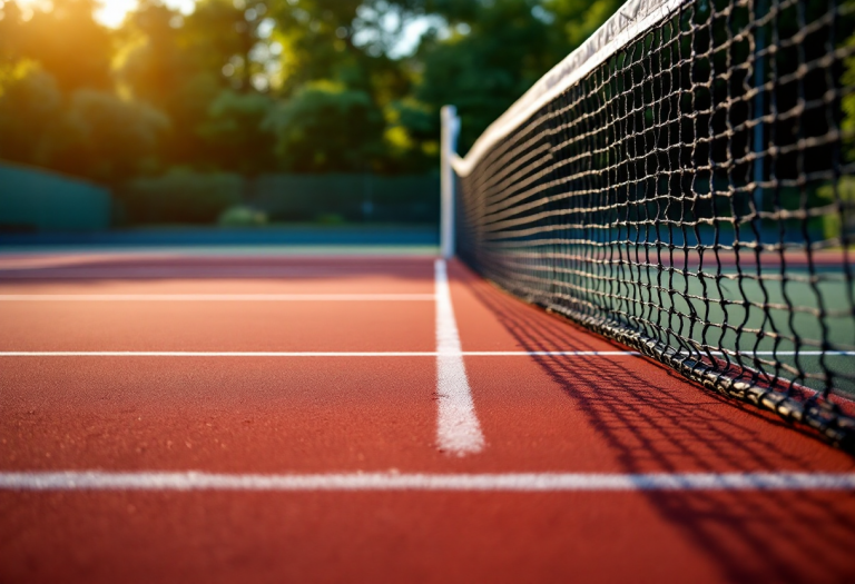 Giocatori di tennis in azione durante il torneo di oggi