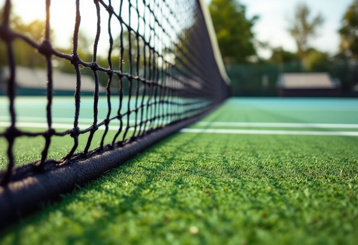 Jacopo Nardi in azione durante una partita di tennis