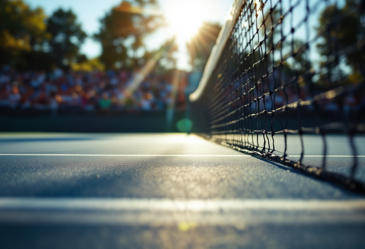 Jannik Sinner durante un intenso allenamento pre-torneo