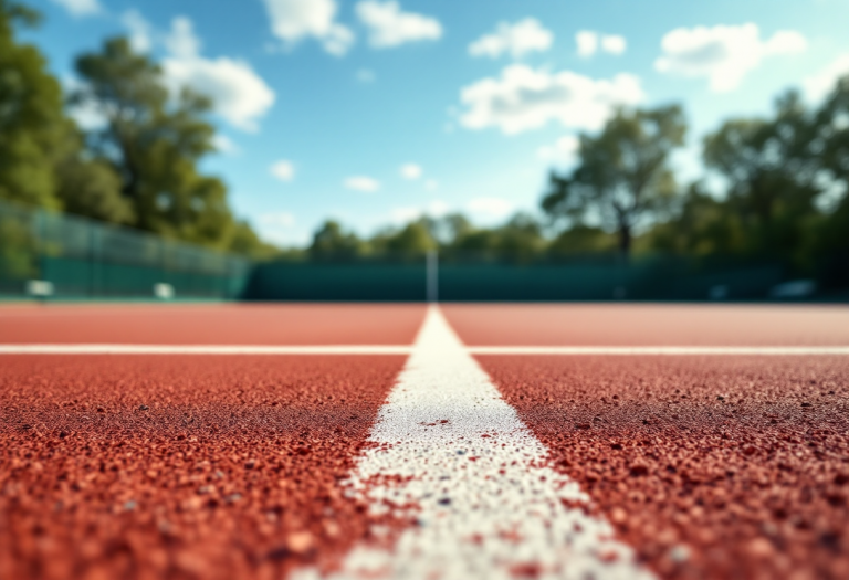Jannik Sinner in azione durante un torneo di tennis