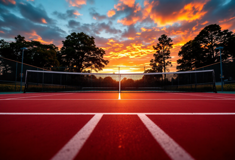 Jannik Sinner in azione durante una partita di tennis