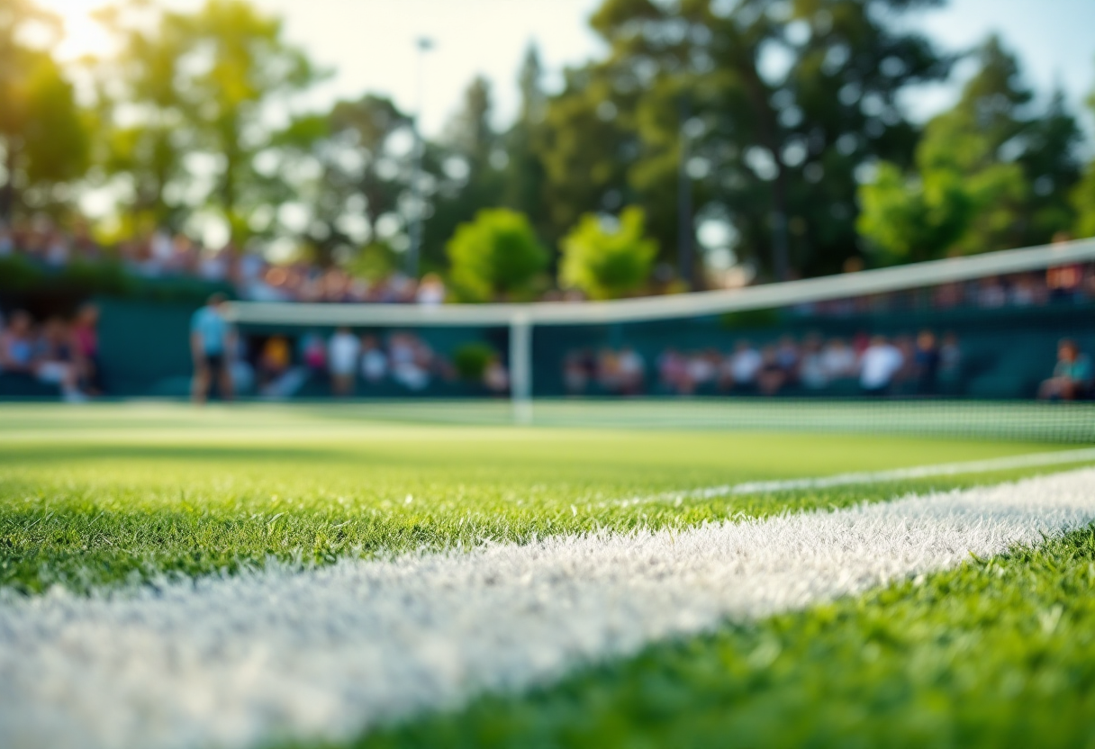 Jannik Sinner e Matteo Berrettini durante un match di tennis