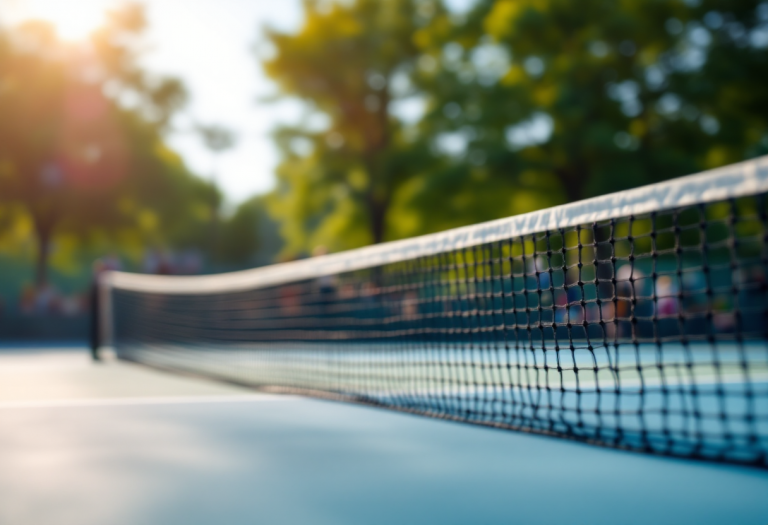Julieta Pareja in azione durante una partita di tennis