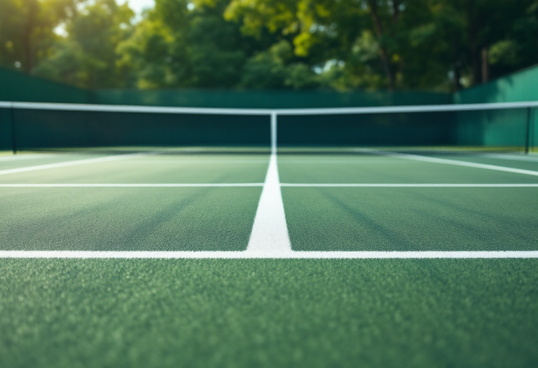 Ksenia Efremova in azione sul campo da tennis