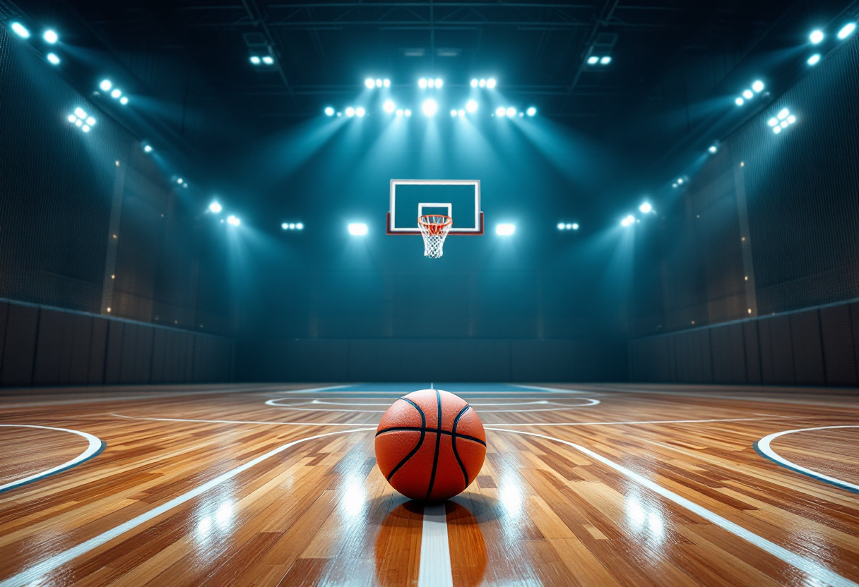 Giocatori di L'Aquila Trento festeggiano una vittoria