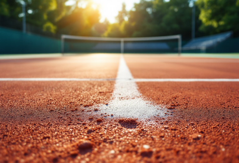 Lorenzo Sonego in azione contro Pedro Martinez al Masters di Monte Carlo