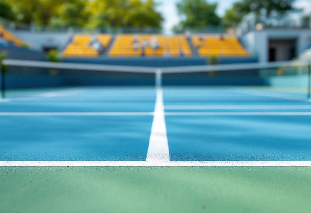 Luca Nardi durante la partita all'ATP 250 di Bucarest