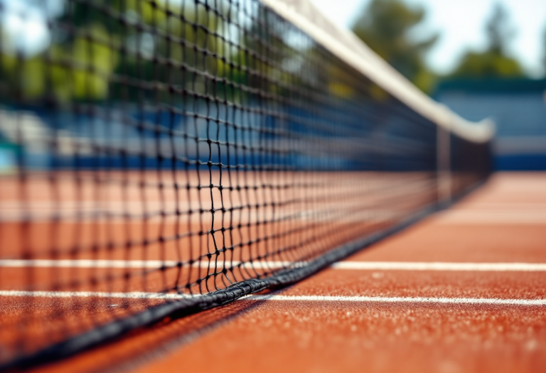Luciano Darderi durante il match ATP 250 di Marrakech