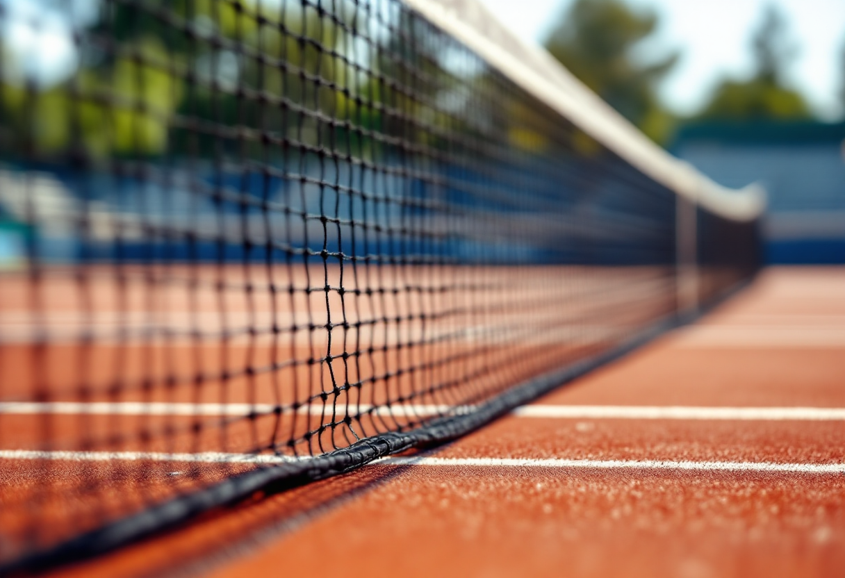 Luciano Darderi durante il match ATP 250 di Marrakech