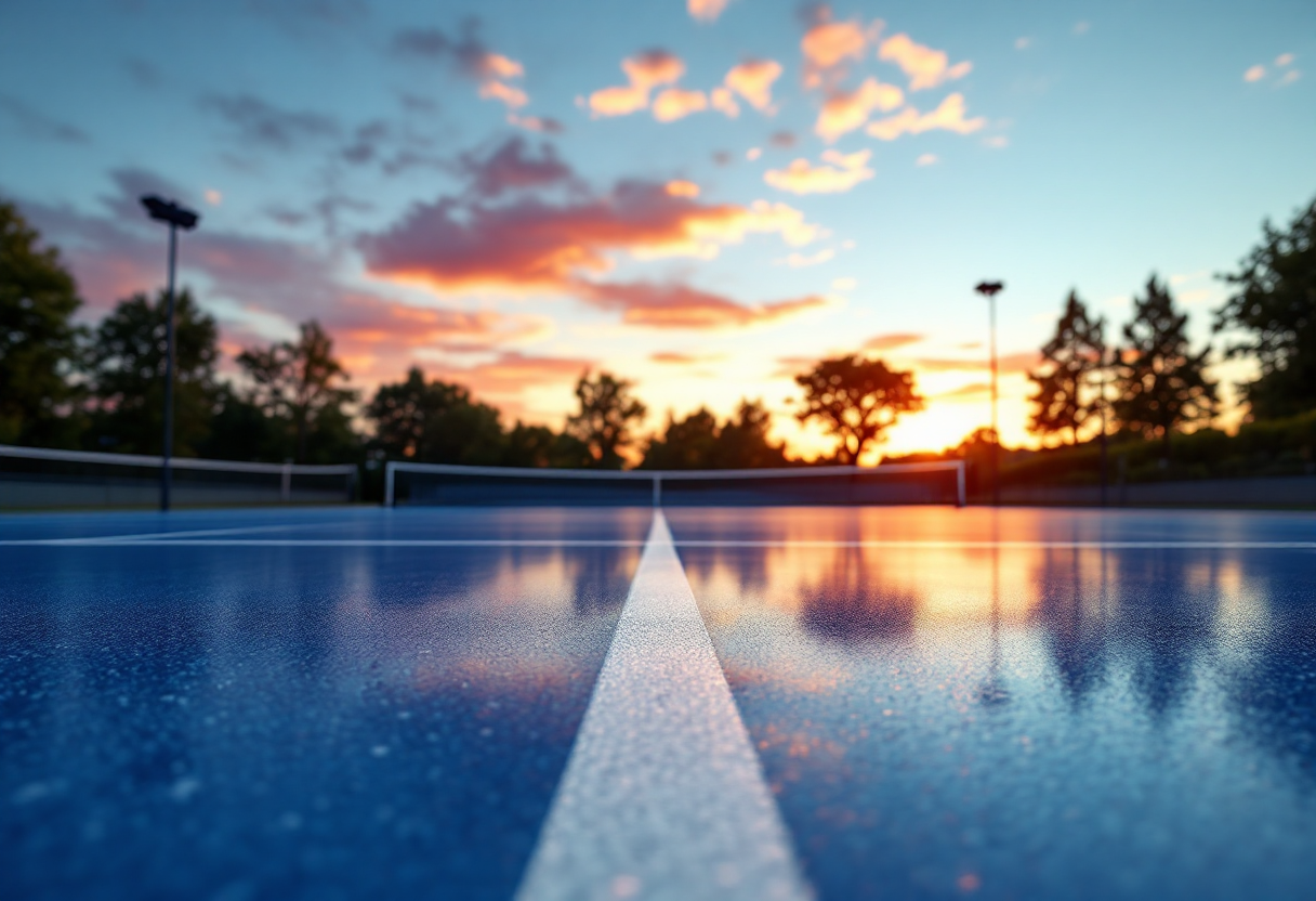 Matteo Arnaldi in azione sul campo da tennis
