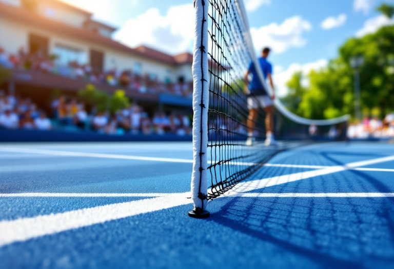 Matteo Arnaldi festeggia la vittoria su Novak Djokovic