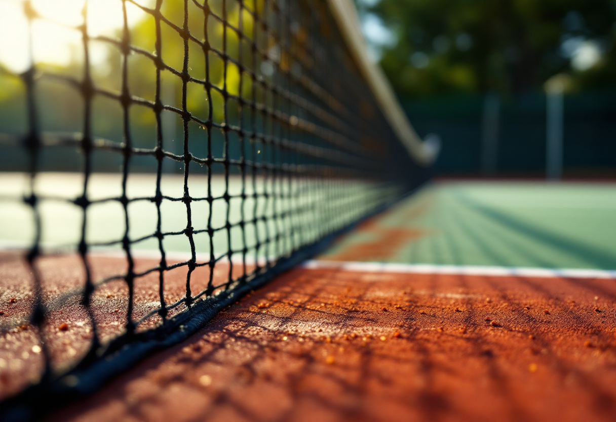 Mattia Bellucci in azione durante l'ATP 250 di Marrakech