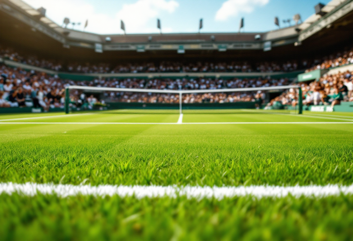 Giocatori di tennis durante un momento iconico agli US Open