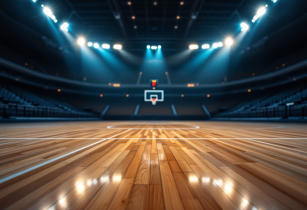 Giocatori del Monaco festeggiano la vittoria in Eurolega