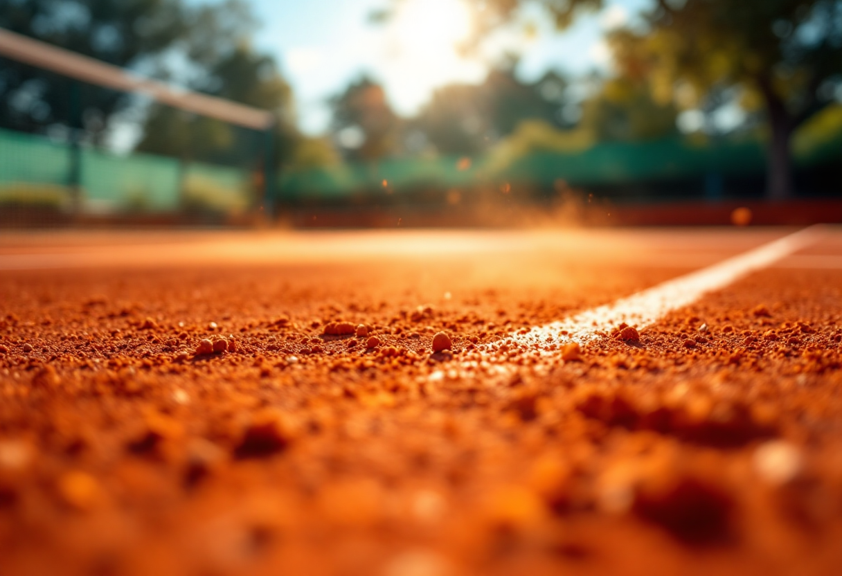 Musetti e Berrettini in azione durante un torneo di tennis