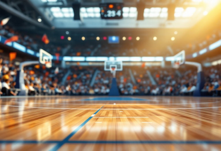 Giocatori NBA in azione durante una partita in Europa