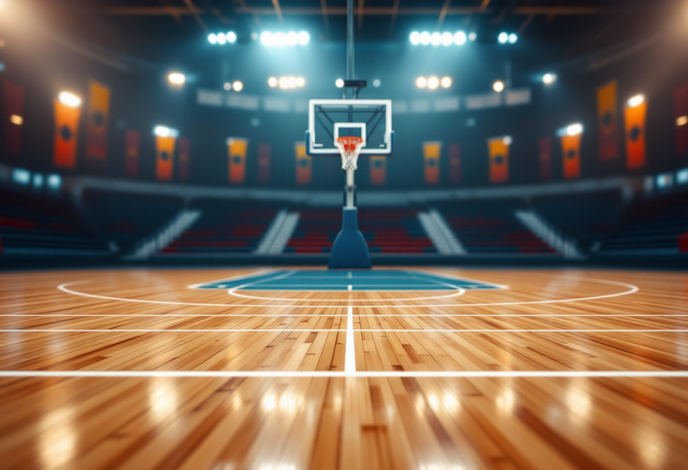 Giocatori del Napoli Basket in azione durante una partita cruciale