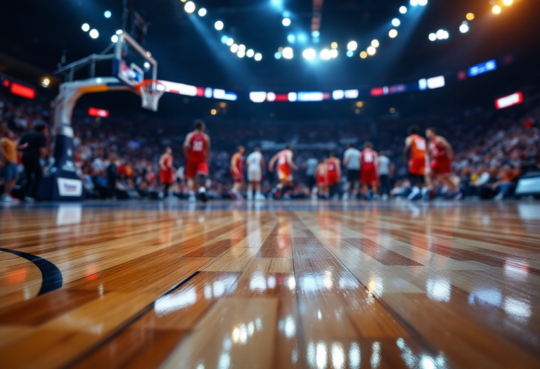 Giocatori di Napoli Basket e Varese in azione durante la partita