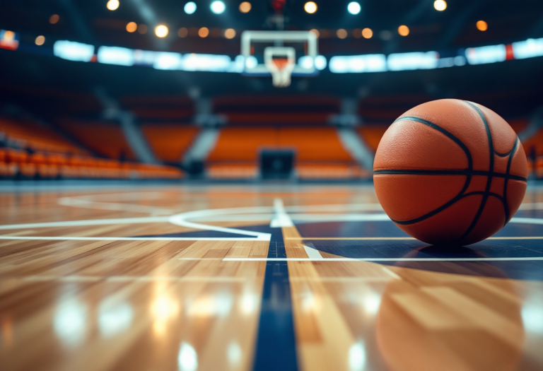 Giocatori dell'Olympiacos festeggiano una vittoria in EuroLeague