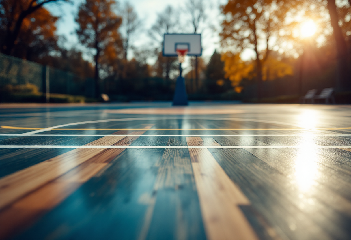 Giocatori in azione durante il play-in di EuroLeague