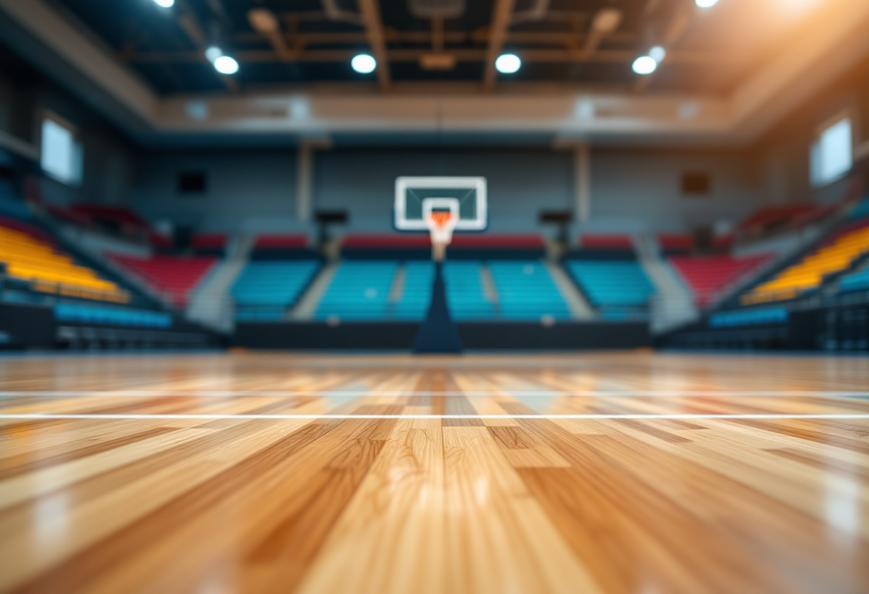 Giocatori in azione durante la lotta per i playoff Liga Endesa
