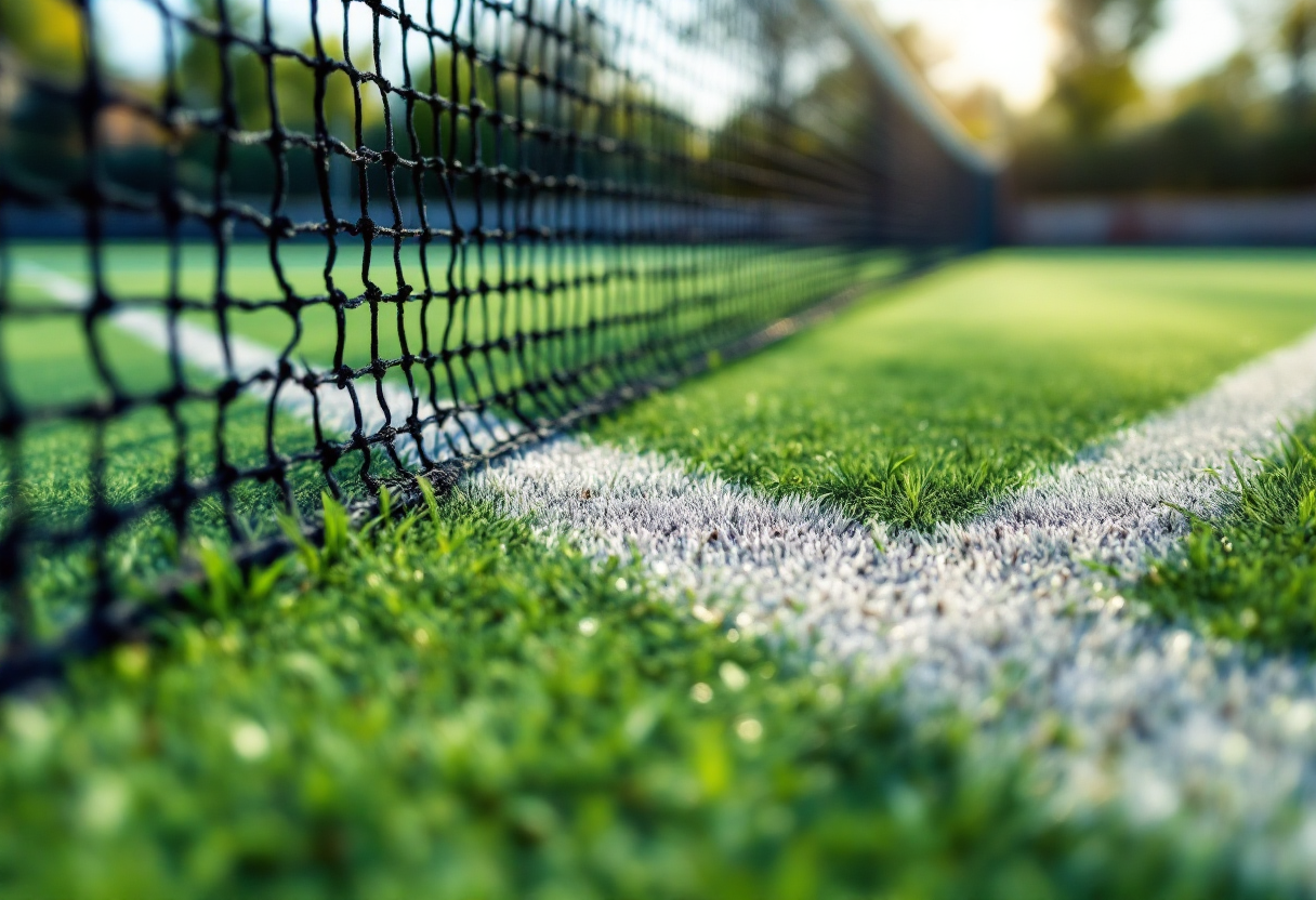 Giocatori di tennis in azione durante un torneo internazionale