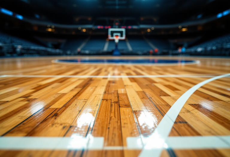 Giocatori di RivieraBanca Basket Rimini in azione