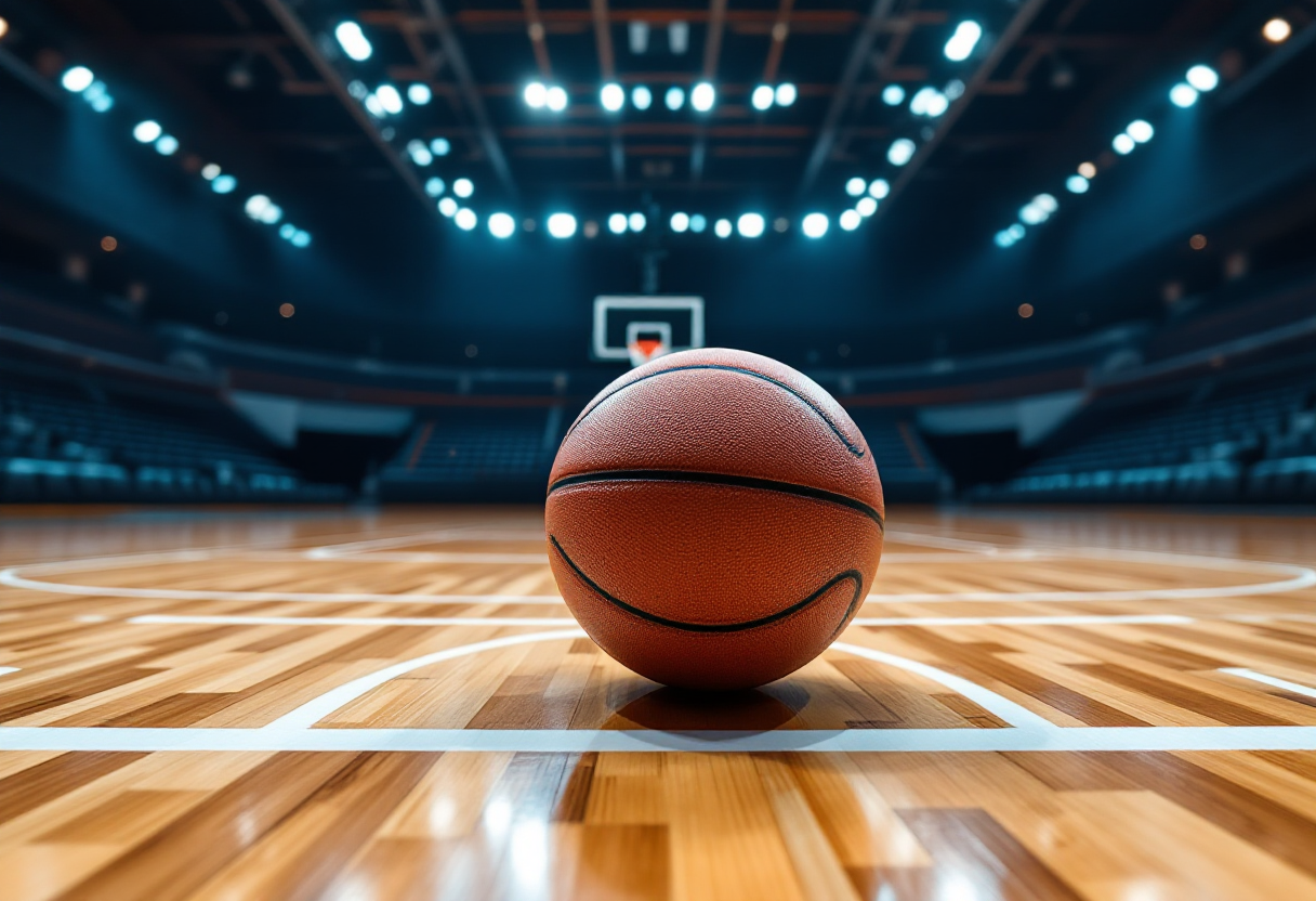 Giocatori di basket in azione durante una partita NBA