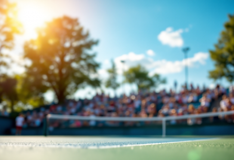Atleti italiani di tennis in azione durante una competizione
