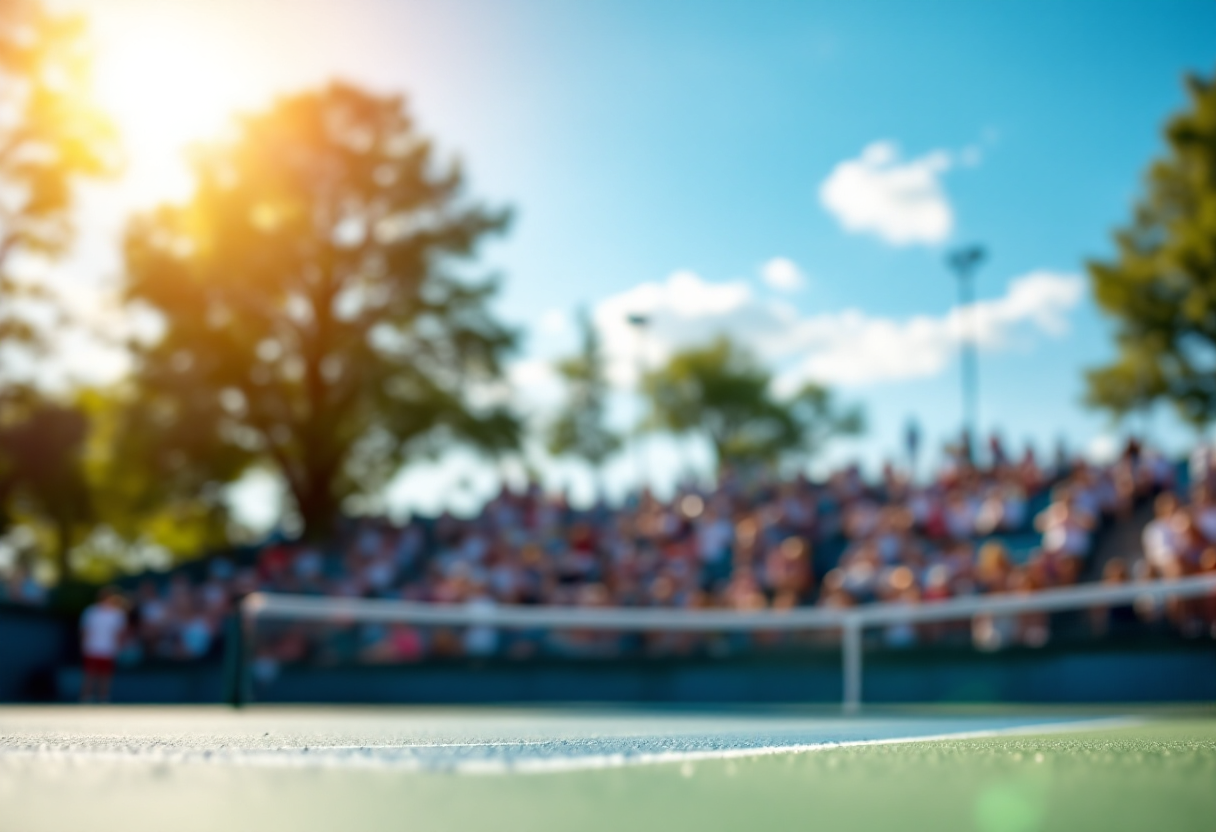 Atleti italiani di tennis in azione durante una competizione