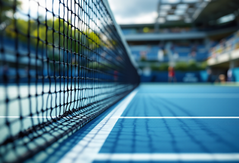 Giovani tennisti in azione durante una partita