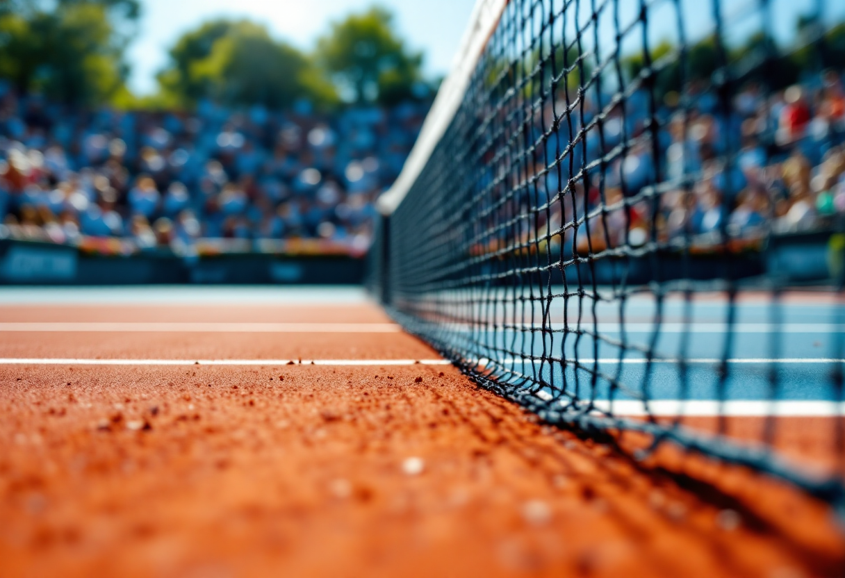 Giocatori di tennis in azione durante il torneo di oggi