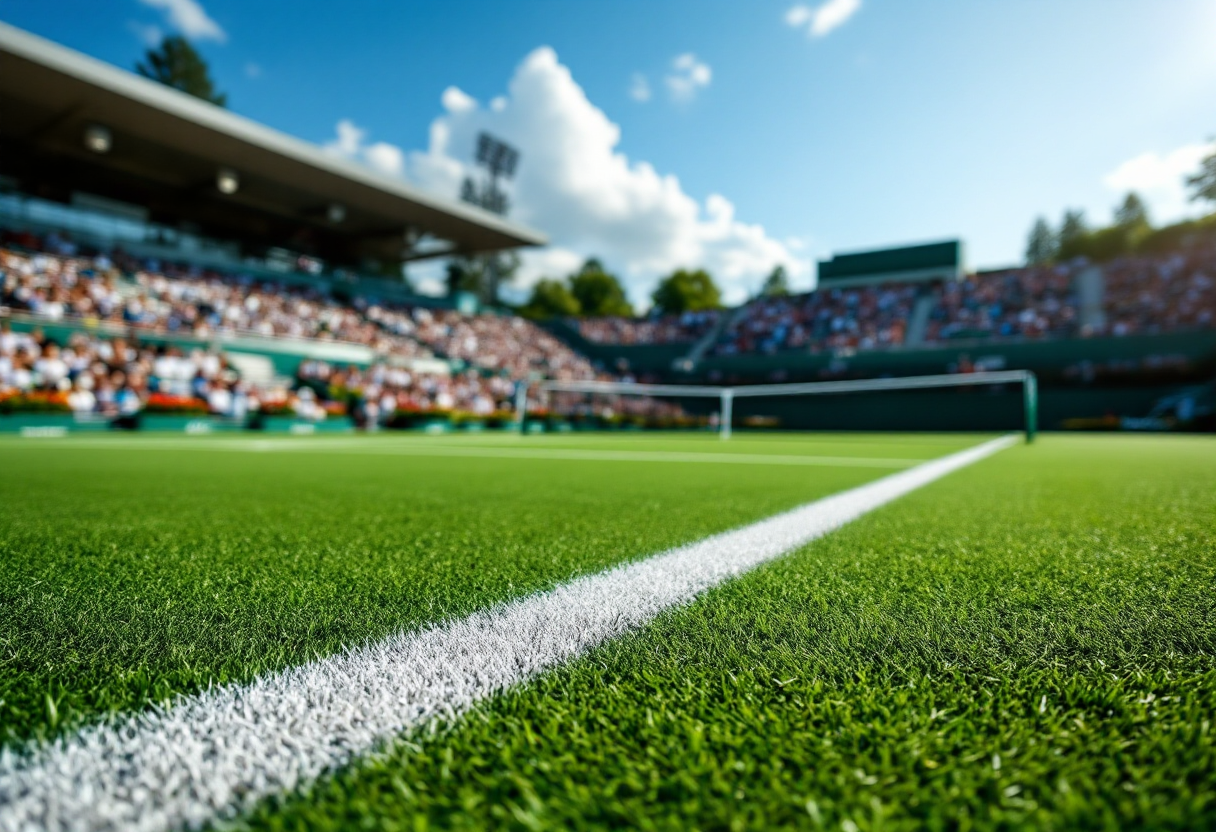 Giocatori di tennis in azione durante il torneo di oggi